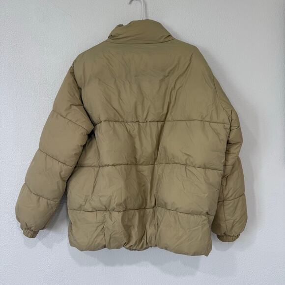 PRETTYLITTLETHING Beige Tan Cream Full Length Puffer Jacket Coat Size Medium - Picture 4 of 4